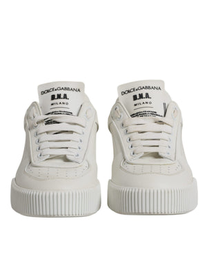 Weiß Miami Leder Low Top Turnschuhe Schuhe