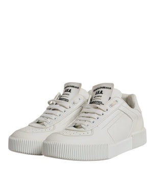 Weiß Miami Leder Low Top Turnschuhe Schuhe