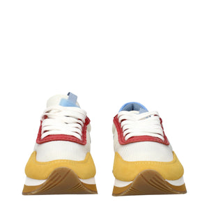 Weiße Stoff-Sneaker mit niedrigem Schaft