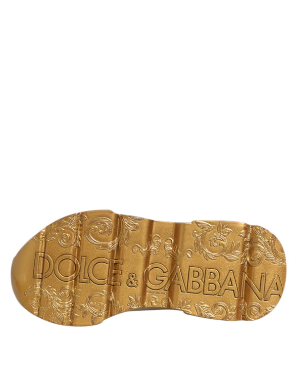 Weiß Gold DAYMASTER Leder Turnschuhe Damen Schuhe