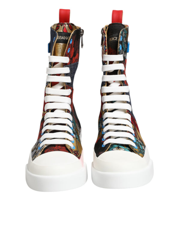 Multicolor Patchwork High Top Sneakers Schuhe