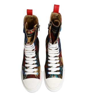 Multicolor Patchwork High Top Sneakers Schuhe