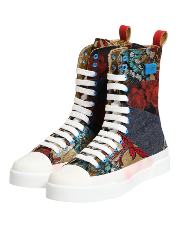 Multicolor Patchwork High Top Sneakers Schuhe