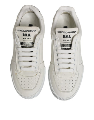 Weiß Miami Leder Low Top Turnschuhe Schuhe