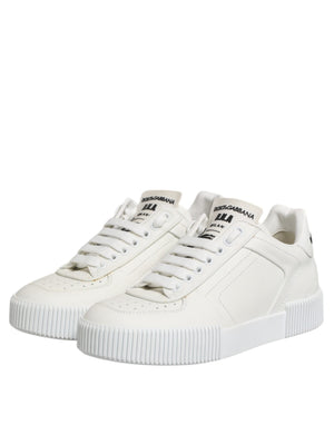 Weiß Miami Leder Low Top Turnschuhe Schuhe