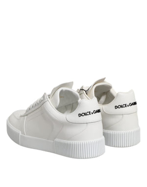 Weiß Miami Leder Low Top Turnschuhe Schuhe