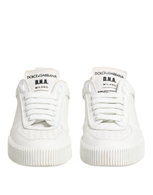 Weiß Miami Leder Low Top Turnschuhe Schuhe