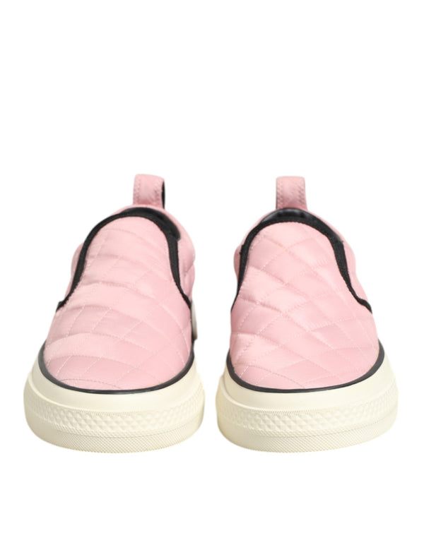Rosa gesteppte Nylon Slip-On Sneaker Schuhe