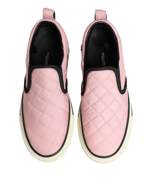 Rosa gesteppte Nylon Slip-On Sneaker Schuhe
