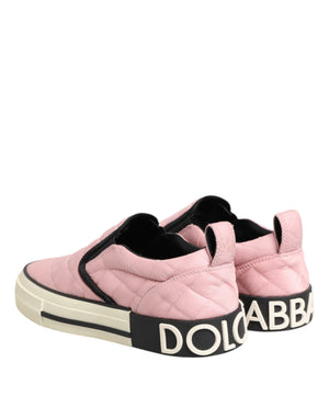 Rosa gesteppte Nylon Slip-On Sneaker Schuhe