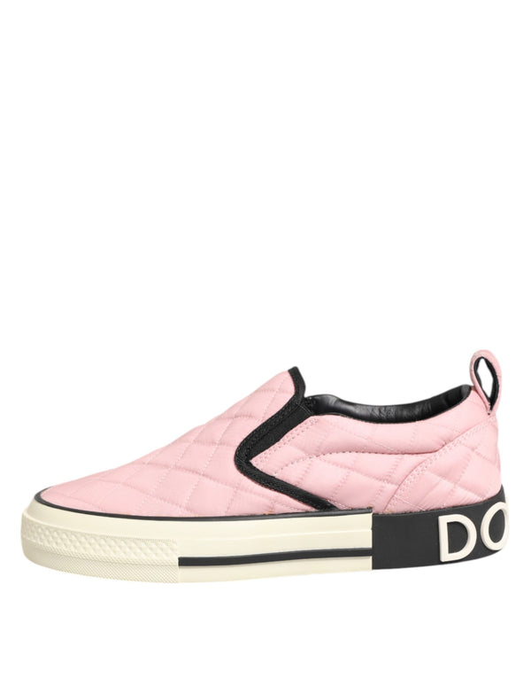 Rosa gesteppte Nylon Slip-On Sneaker Schuhe