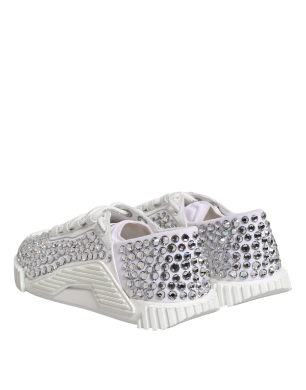 Weiß NS1 Canvas Leder verschönert Turnschuhe Schuhe