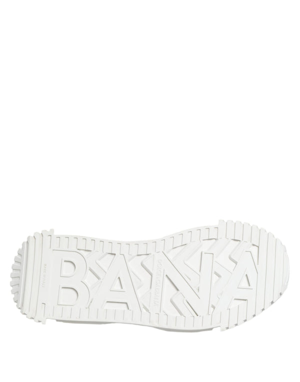 Weiß NS1 Canvas Leder verschönert Turnschuhe Schuhe