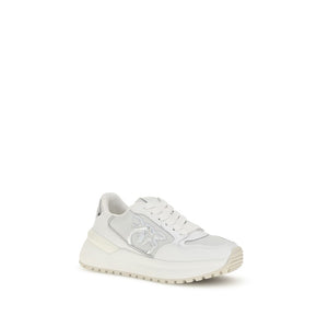 Weiße Kalbshaut Bos Taurus Chunky Sneakers