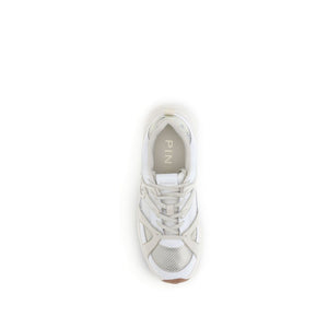 Weiße Kalbshaut Bos Taurus Chunky Sneakers