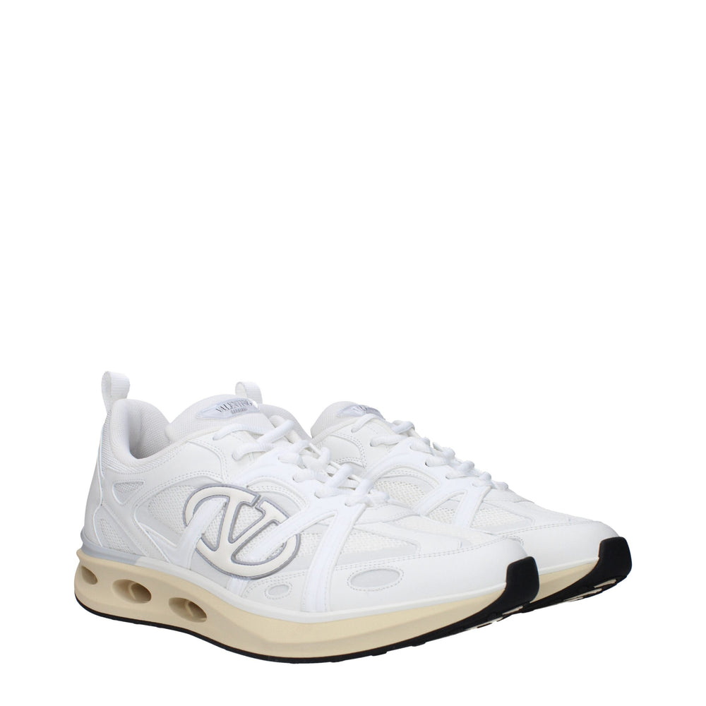 Weißer Stoff Sportliche Turnschuhe