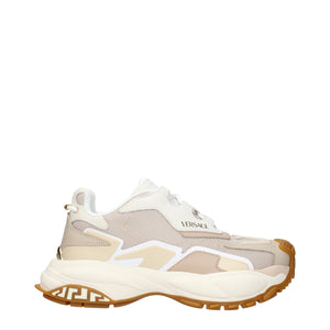 Beige Stoff Chunky Sneakers