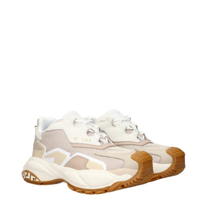 Beige Stoff Chunky Sneakers