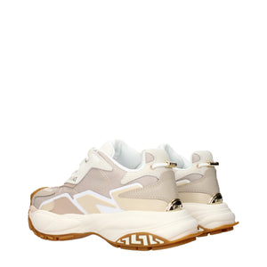 Beige Stoff Chunky Sneakers