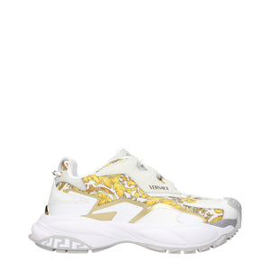 Goldene Stoff-Sneaker mit niedrigem Schaft