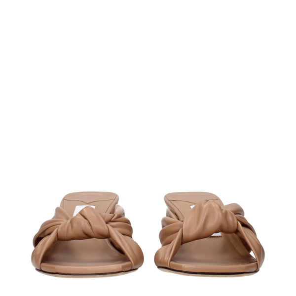 Beigefarbene Ledersandalen