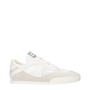 Weiße Stoff-Sneaker mit niedrigem Schaft