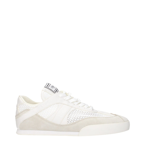 Weiße Stoff-Sneaker mit niedrigem Schaft