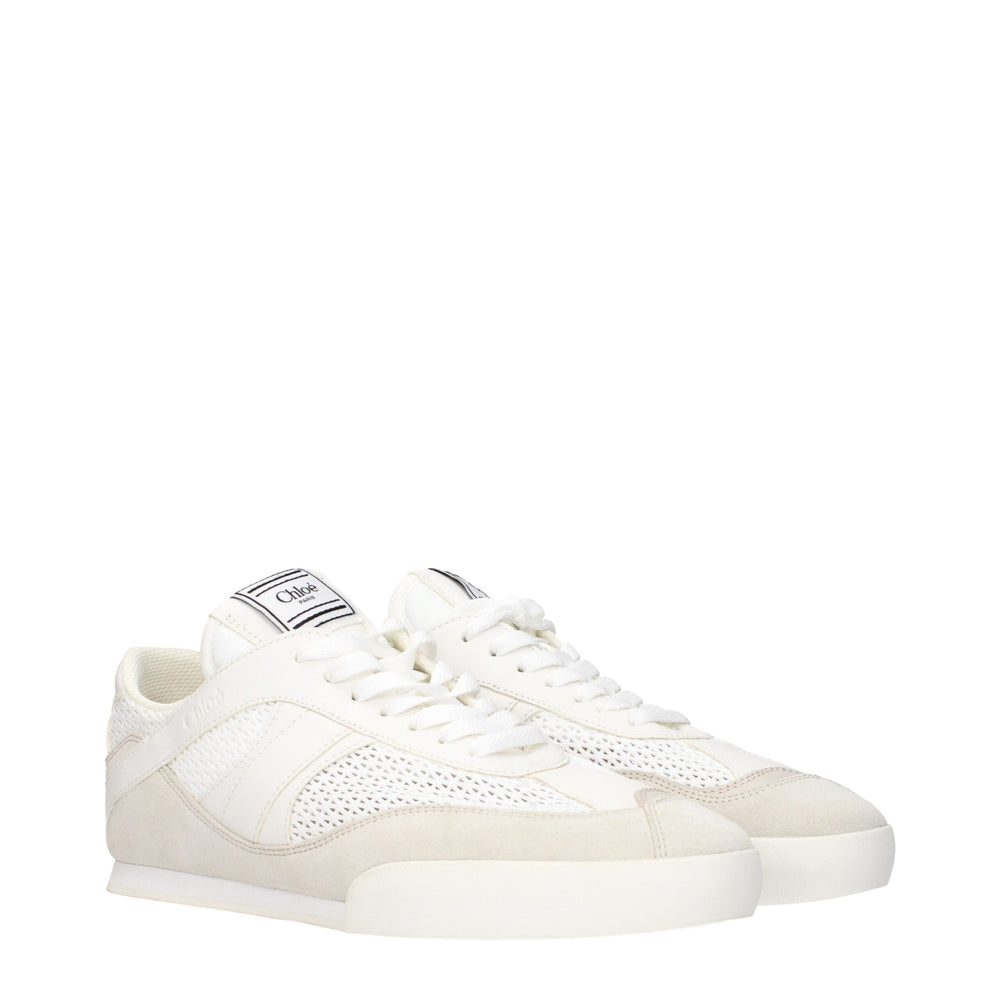 Weiße Stoff-Sneaker mit niedrigem Schaft