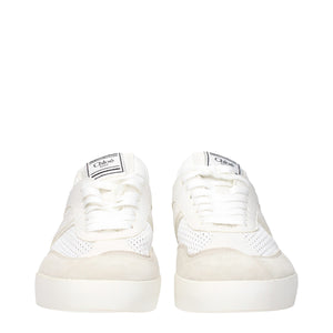 Weiße Stoff-Sneaker mit niedrigem Schaft