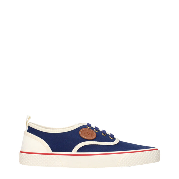 Blaue Stoff-Sneaker mit niedrigem Schaft