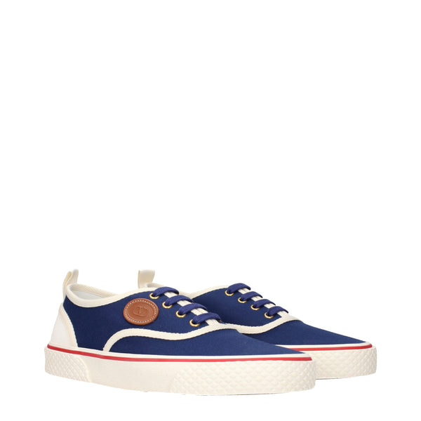 Blaue Stoff-Sneaker mit niedrigem Schaft