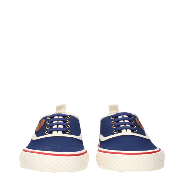 Blaue Stoff-Sneaker mit niedrigem Schaft