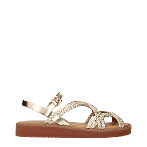 Goldene Polyethylen-Sandalen