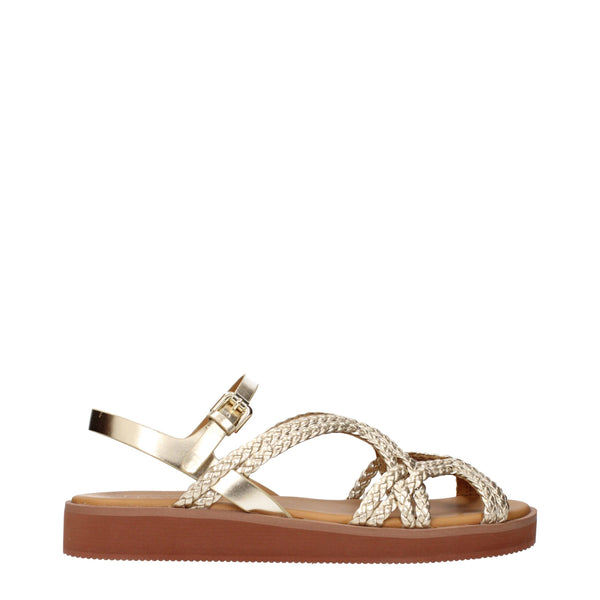 Goldene Polyethylen-Sandalen