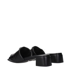 Schwarze Ledersandalen