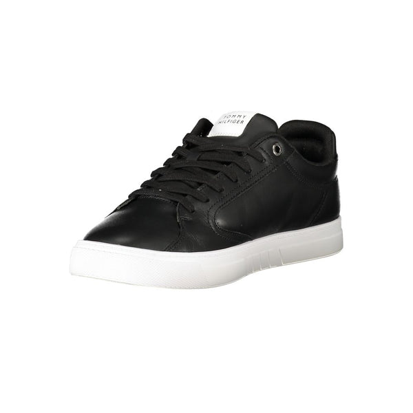 Schwarzes Leder Herren Sneaker