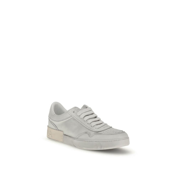 Weiße Kalbshaut Bos Taurus Sneakers mit niedrigem Schaft