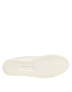 Weiß Leder Sacre Herz Patch Turnschuhe Schuhe