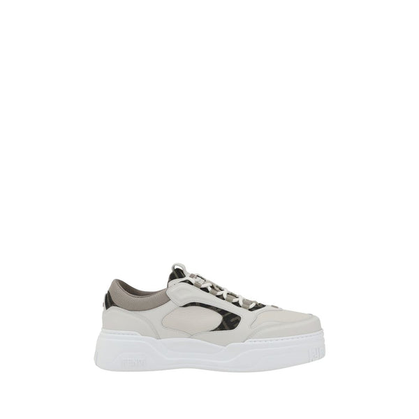 Weiße Kalbshaut Bos Taurus Sneakers mit niedrigem Schaft