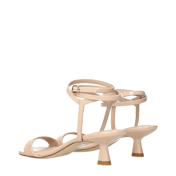Beigefarbene Leder-Stilettos