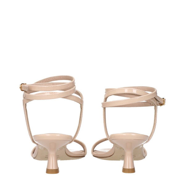 Beigefarbene Leder-Stilettos