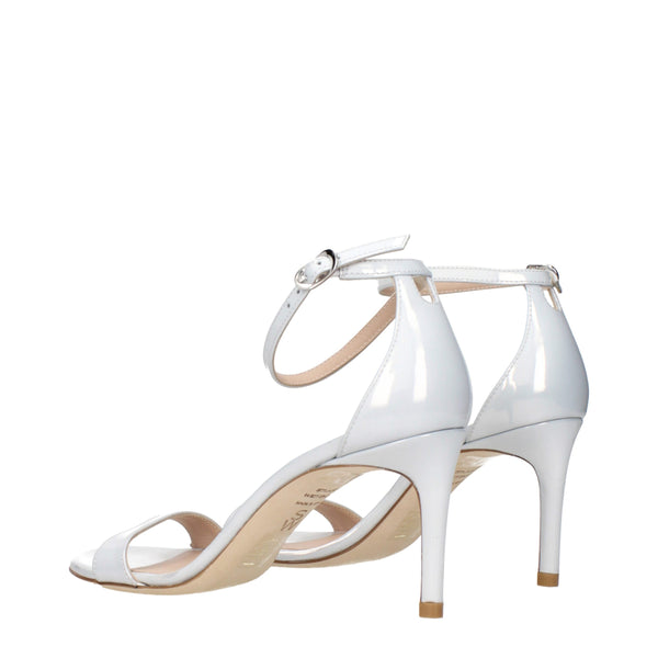 Weiße Leder-Stilettos mit Absatz