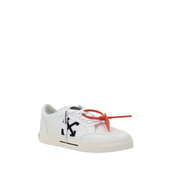 Weiße Gummisohle Sneakers mit niedrigem Schaft