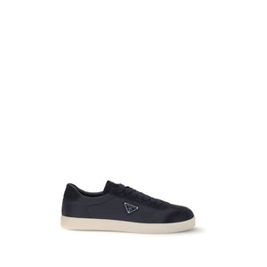 Blaue Polyamid-Sneakers mit niedrigem Schaft