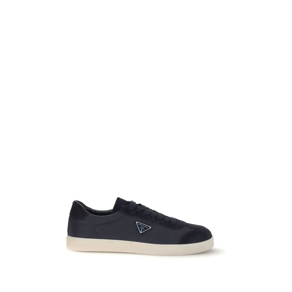 Blaue Polyamid-Sneakers mit niedrigem Schaft