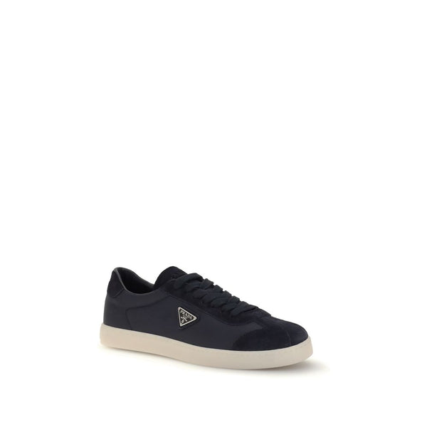 Blaue Polyamid-Sneakers mit niedrigem Schaft