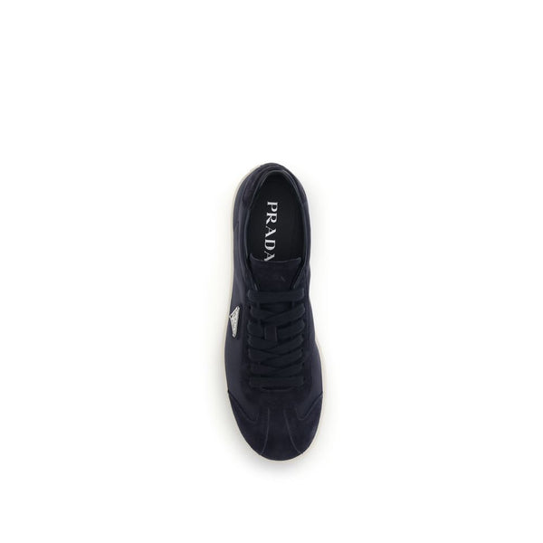 Blaue Polyamid-Sneakers mit niedrigem Schaft