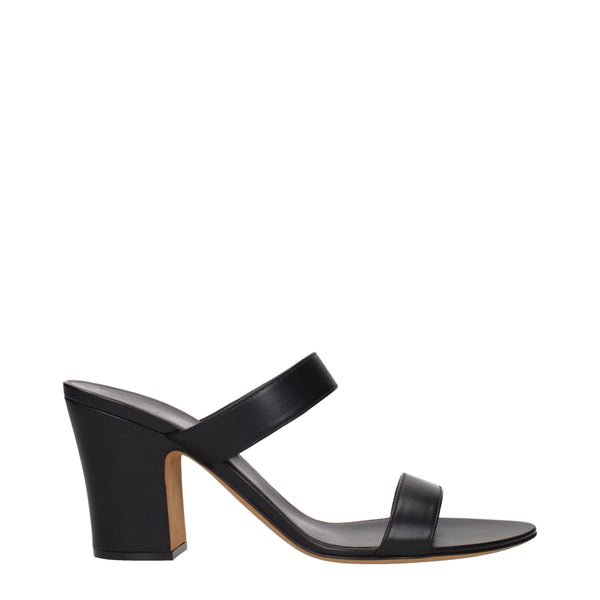 Schwarze Leder-Stilettos