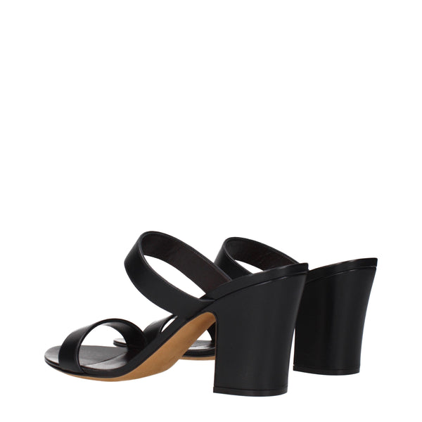 Schwarze Leder-Stilettos