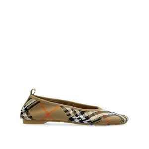 Beige Stoff-Ballerinas